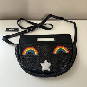 Sam Edelman Circus Whimsical Black Darla Half Moon satchel Bag